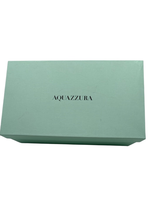 Aquazzura Shoe Size 37.5 Pink & Black Nappa Leather Cap Toe Bow Detail Flats Pink & Black / 37.5