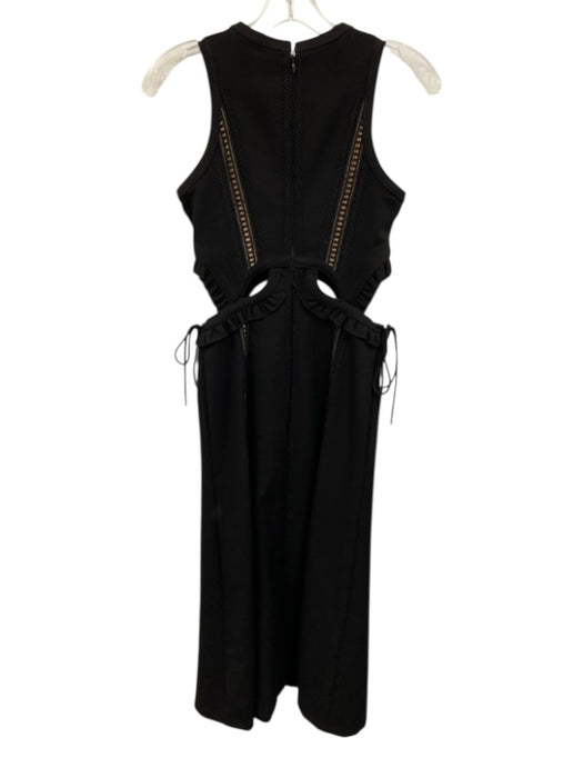Self-Portrait Size 4 Black & Beige Polyester Blend Sleeveless Cutouts Dress Black & Beige / 4