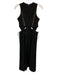 Self-Portrait Size 4 Black & Beige Polyester Blend Sleeveless Cutouts Dress Black & Beige / 4