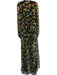 Caroline Constas Size M Black & Multi Silk Floral Long Balloon Sleeve Dress Black & Multi / M