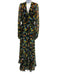 Caroline Constas Size M Black & Multi Silk Floral Long Balloon Sleeve Dress Black & Multi / M