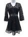 Self-Portrait Size 4 Black Polyester Blend Lace Lace Up Neckline A line Dress Black / 4