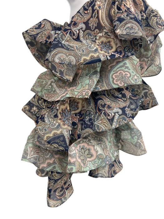 Bronx & Banco Size M Blue, Aqua, Pink Polyester & Silk Paisley Mini Dress Blue, Aqua, Pink / M