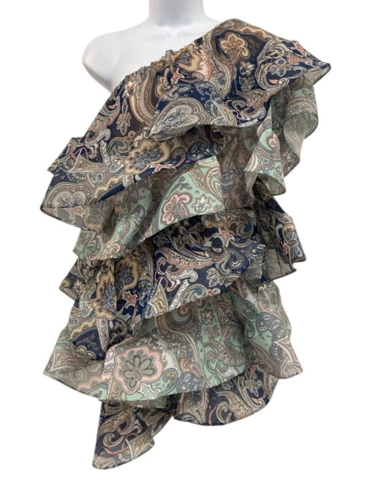 Bronx & Banco Size M Blue, Aqua, Pink Polyester & Silk Paisley Mini Dress Blue, Aqua, Pink / M