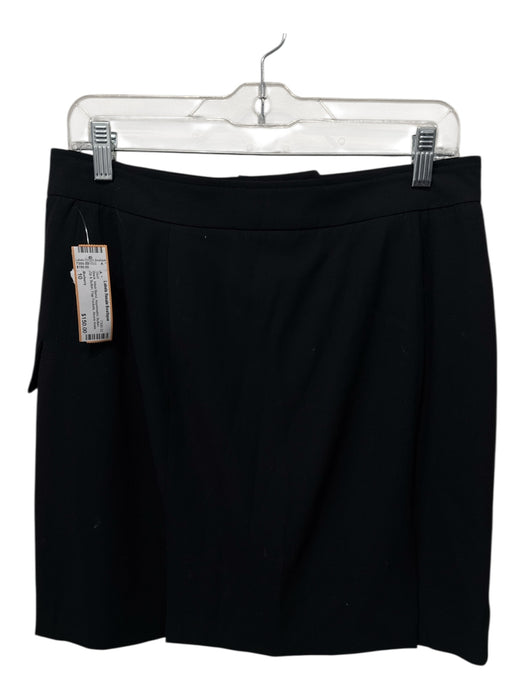 Burberry Size 10 Black Wool Blend Asymmetric Button Zip & Button Skirt Black / 10