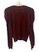 Frame Size S Burgundy Red Cashmere Puff Shoulder Ruched Detail V Neck Sweater Burgundy Red / S