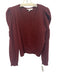 Frame Size S Burgundy Red Cashmere Puff Shoulder Ruched Detail V Neck Sweater Burgundy Red / S