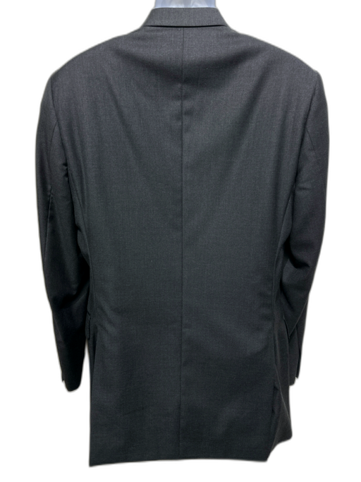 H Stockton Dark Gray Wool Solid 2 Button Men's Suit Dark Gray / 42L