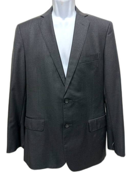 H Stockton Dark Gray Wool Solid 2 Button Men's Suit Dark Gray / 42L