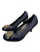 Tory Burch Shoe Size 7 Black & Navy Patent Leather Stretch Logo Round Toe Shoes Black & Navy / 7