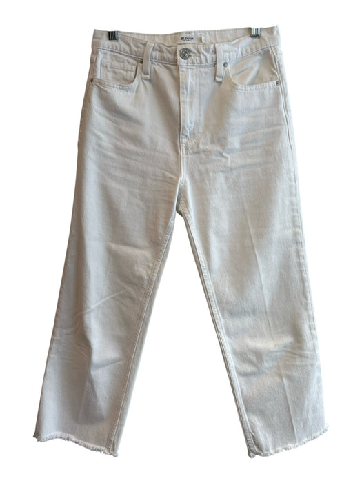 Hudson Size 28 White Cotton Blend Denim High Rise 5 Pocket Wide Leg Jeans White / 28