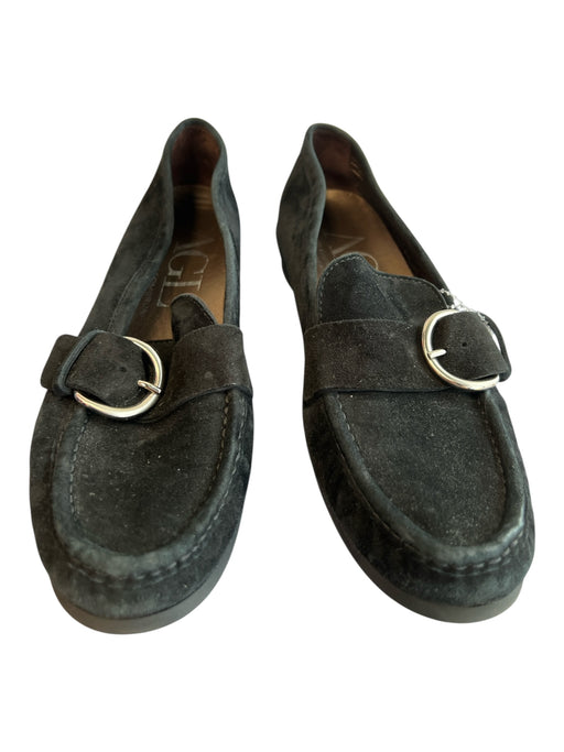 Attilio Giusti Leombruni Shoe Size 37 Black Suede Almond Toe Buckle Detail Shoes Black / 37