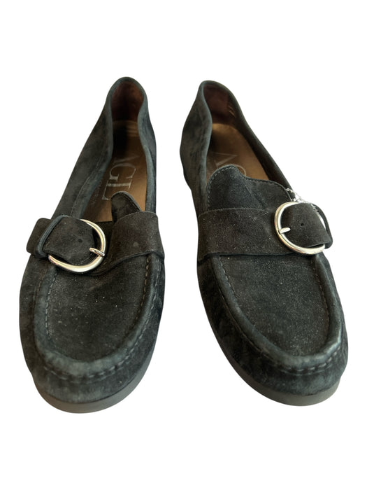 Attilio Giusti Leombruni Shoe Size 37 Black Suede Almond Toe Buckle Detail Shoes Black / 37
