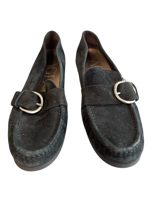 Attilio Giusti Leombruni Shoe Size 37 Black Suede Almond Toe Buckle Detail Shoes Black / 37