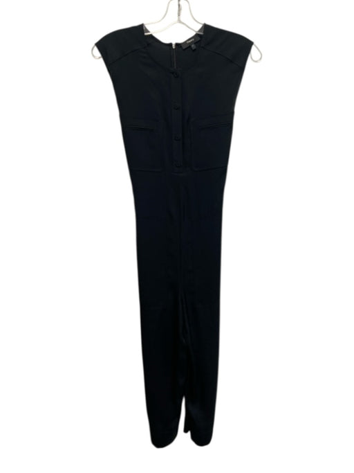Theory Size P Black Triacetate Sleeveless Patch Pockets Jumpsuit Black / P