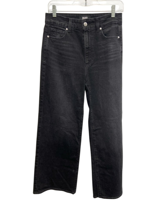 Paige Size 27 Charcoal Black Cotton Blend Denim High Waist Wide Leg Jeans Charcoal Black / 27