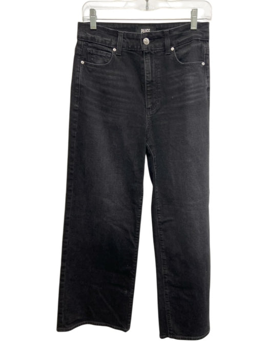 Paige Size 27 Charcoal Black Cotton Blend Denim High Waist Wide Leg Jeans Charcoal Black / 27