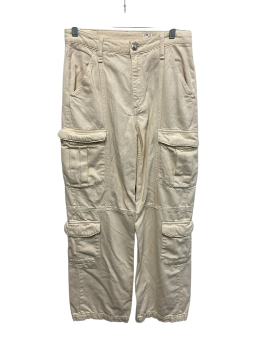 Rag & Bone Size 25 Cream White Cotton Blend Denim Utility Pockets Cargo Jeans Cream White / 25