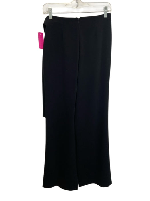 Cinq a Sept Size 0 Black Triacetate Blend Tie Side Draped Detail Wide Leg Pants Black / 0