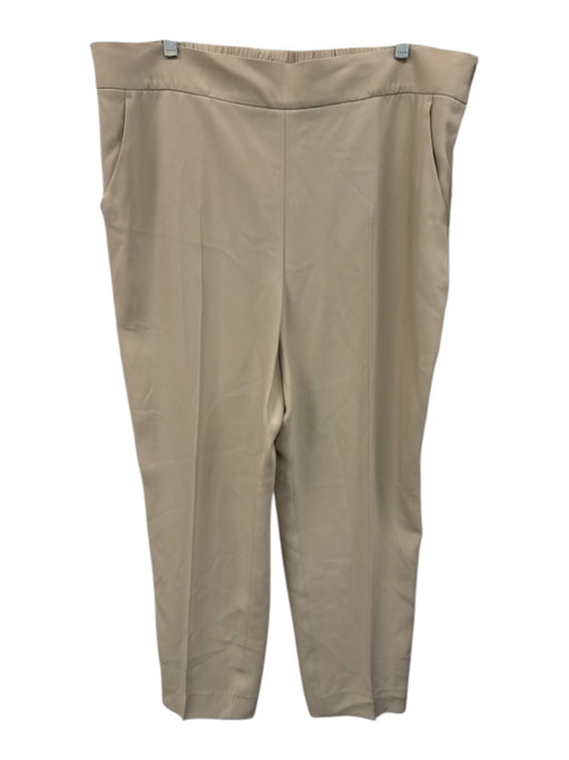 Akris Size 16 Cream Beige Acetate Blend Elastic Back Pocketed Side Zip Pants Cream Beige / 16
