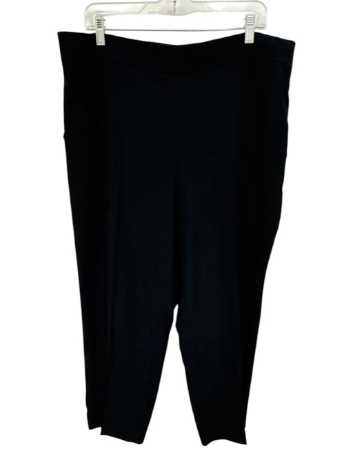 Akris Size 16 Black Acetate Blend Elastic Back Pocketed Side Zip Tapered Pants Black / 16