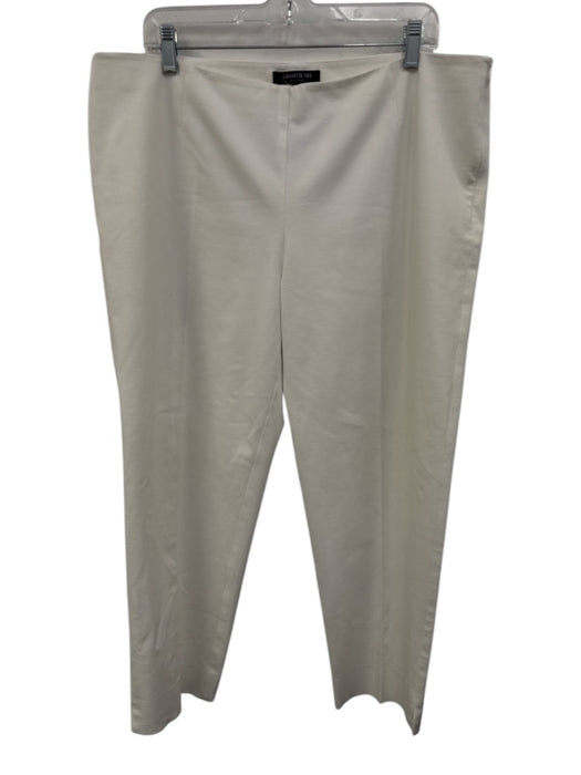 Lafayette 148 Size 16 Cream White Missing Fabric Tag Side Zip Trouser Crop Pants Cream White / 16
