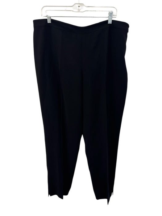 Lafayette 148 Size 16 Black Acetate Blend Side Zip Trouser Tapered Pants Black / 16