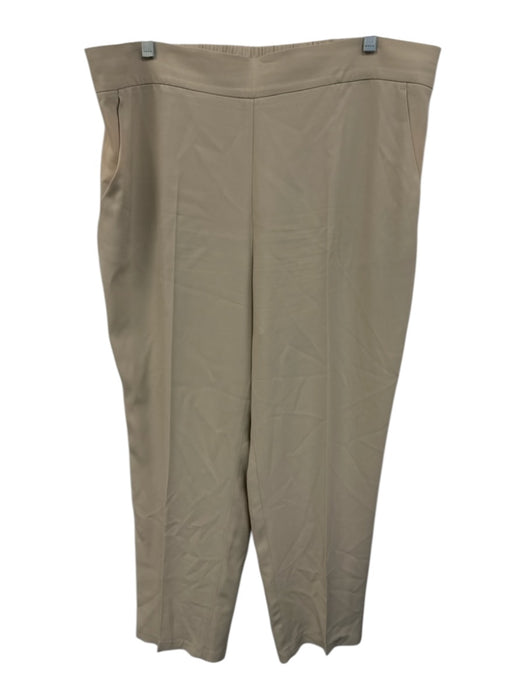 Akris Size 16 Cream Beige Acetate Blend Elastic Back Pocketed Side Zip Pants Cream Beige / 16