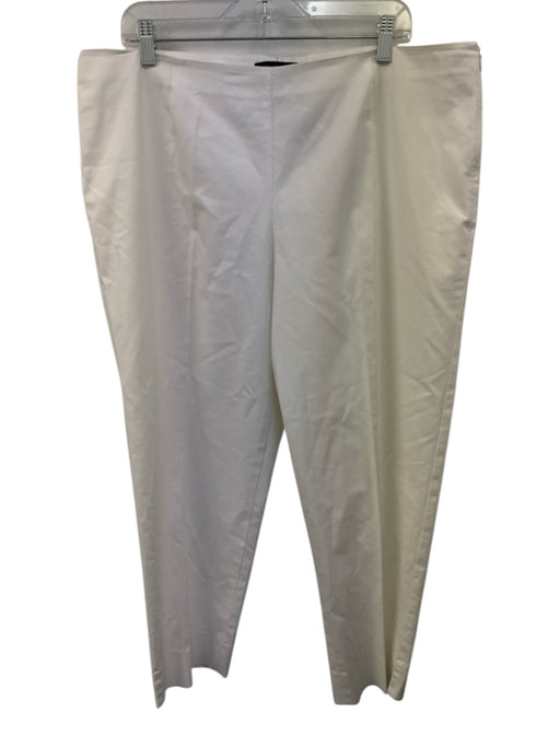 Lafayette 148 Size 16 Cream White Cotton Blend Side Zip Trouser Tapered Pants Cream White / 16