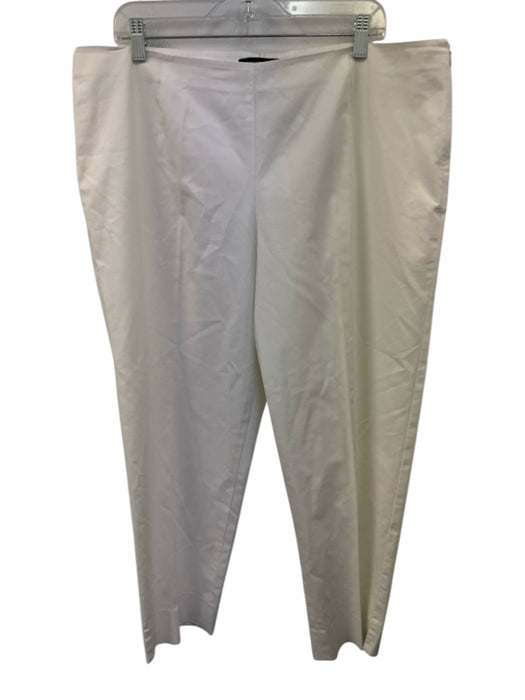 Lafayette 148 Size 16 Cream White Cotton Blend Side Zip Trouser Tapered Pants Cream White / 16