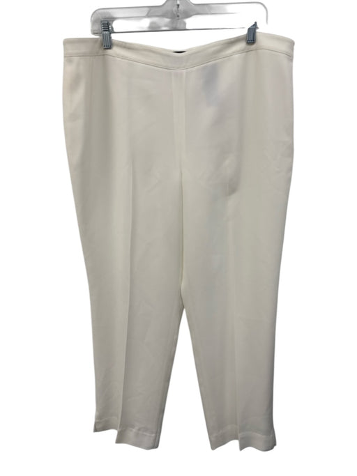 Lafayette 148 Size 16 Cream White Acetate Blend Side Zip Trouser Tapered Pants Cream White / 16