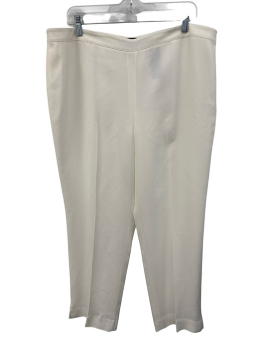 Lafayette 148 Size 16 Cream White Acetate Blend Side Zip Trouser Tapered Pants Cream White / 16
