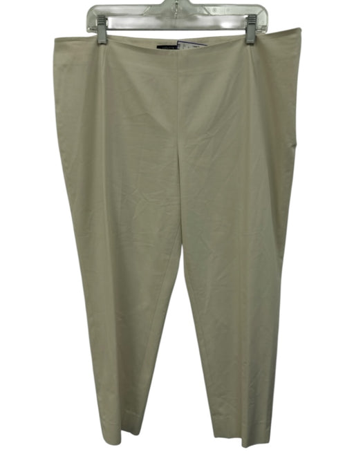 Lafayette 148 Size 16 Cream Beige Cotton Blend Side Zip Trouser Tapered Pants Cream Beige / 16