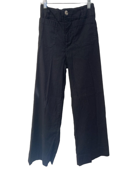 Maeve Size 26 Black Cotton Blend Front & Back Pockets Front Buttons Pants Black / 26