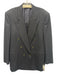 Canali Black Wool Striped Double Breasted Men's Blazer Black / 52