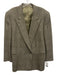 Canali Tan & Black Wool Plaid Double Breasted Men's Blazer Tan & Black / 52