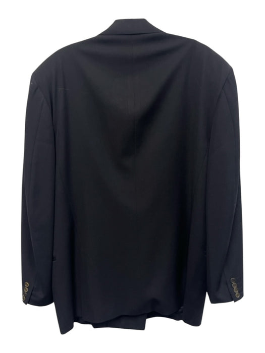 Canali Black Wool Solid Double Breasted Men's Blazer Black / Est 52