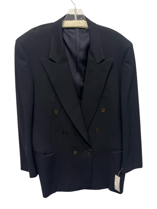 Canali Black Wool Solid Double Breasted Men's Blazer Black / Est 52