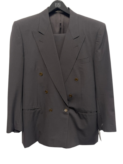 Canali Gray Wool Solid Double Breasted Men's Suit Gray / Est 52