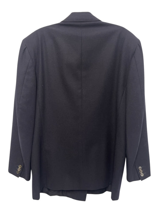 Canali Black Wool Solid Double Breasted Men's Blazer Black / Est 52