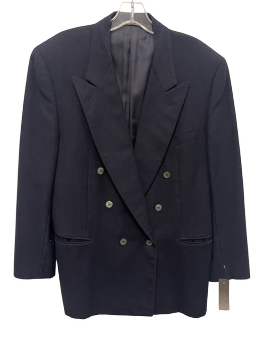 Canali Black Wool Solid Double Breasted Men's Blazer Black / Est 52