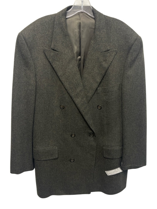Corneliani Green Wool Solid Double Breasted Men's Blazer Green / 52