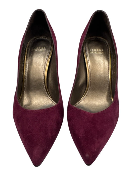 Stuart Weitzman Shoe Size 7 Purple Suede leather Pointed Toe Stiletto Pumps Purple / 7