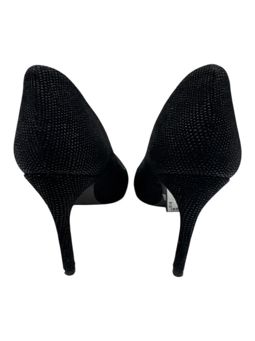 Stuart Weitzman Shoe Size 7 Black & Silver Suede leather Pointed Toe Pumps Black & Silver / 7