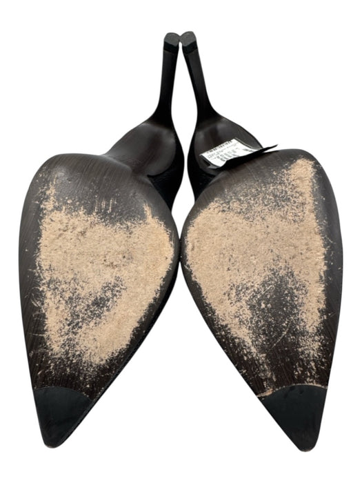 Stuart Weitzman Shoe Size 7 Black & Silver Suede leather Pointed Toe Pumps Black & Silver / 7