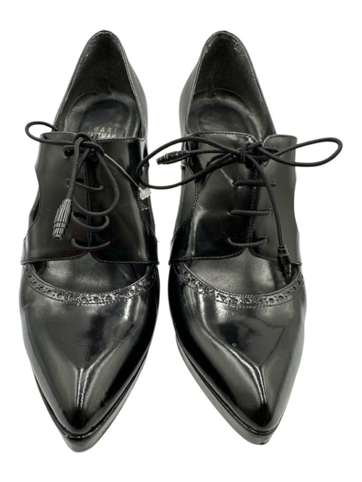 Stuart Weitzman Shoe Size 38 Black Patent Leather Cut Outs Lace Up Pumps Black / 38