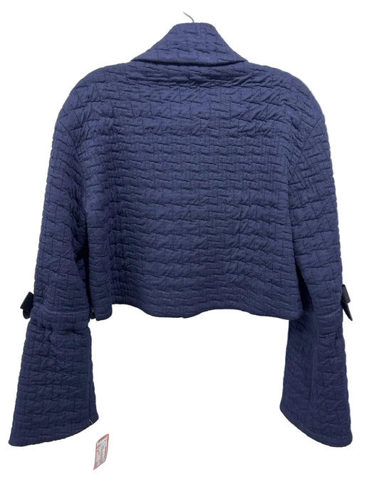 KZ_K STUDIO Size XS Navy Blue Viscose & Polyester Quilted Zip Front Crop Jacket