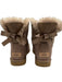 Ugg Shoe Size 8 Taupe Suede Shearling Round Toe Slip On Bow Detail Boots Taupe / 8