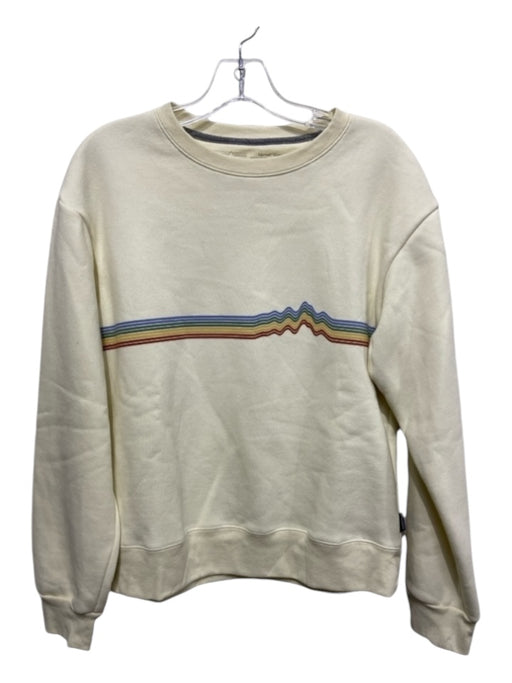 Patagonia Size S Pale Yellow & Multi Polyester & Cotton Striped Sweatshirt Pale Yellow & Multi / S