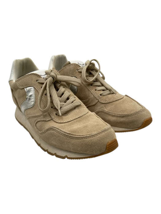 Voile Blanche Shoe Size 39 Beige & Silver Suede Rubber Sole Sneakers Beige & Silver / 39